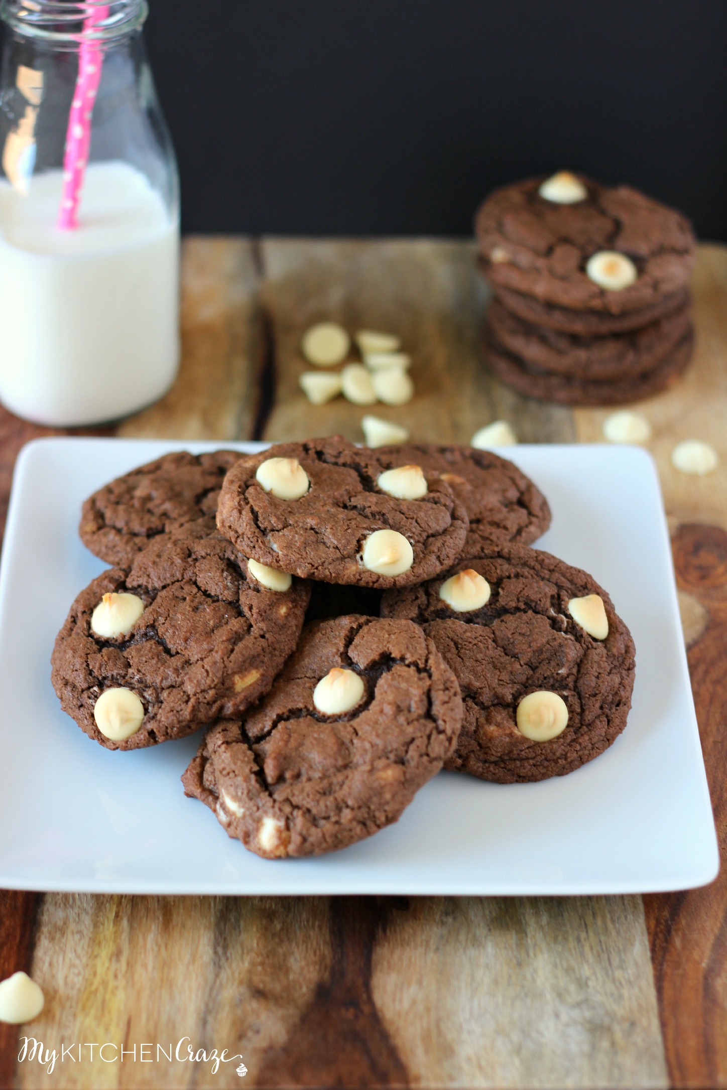 Chocolate White Chocolate Chip Cookies - My Kitchen Craze