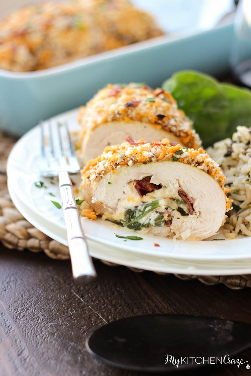 Spinach, Bacon and Cheese Stuffed Chicken My Kitchen Craze