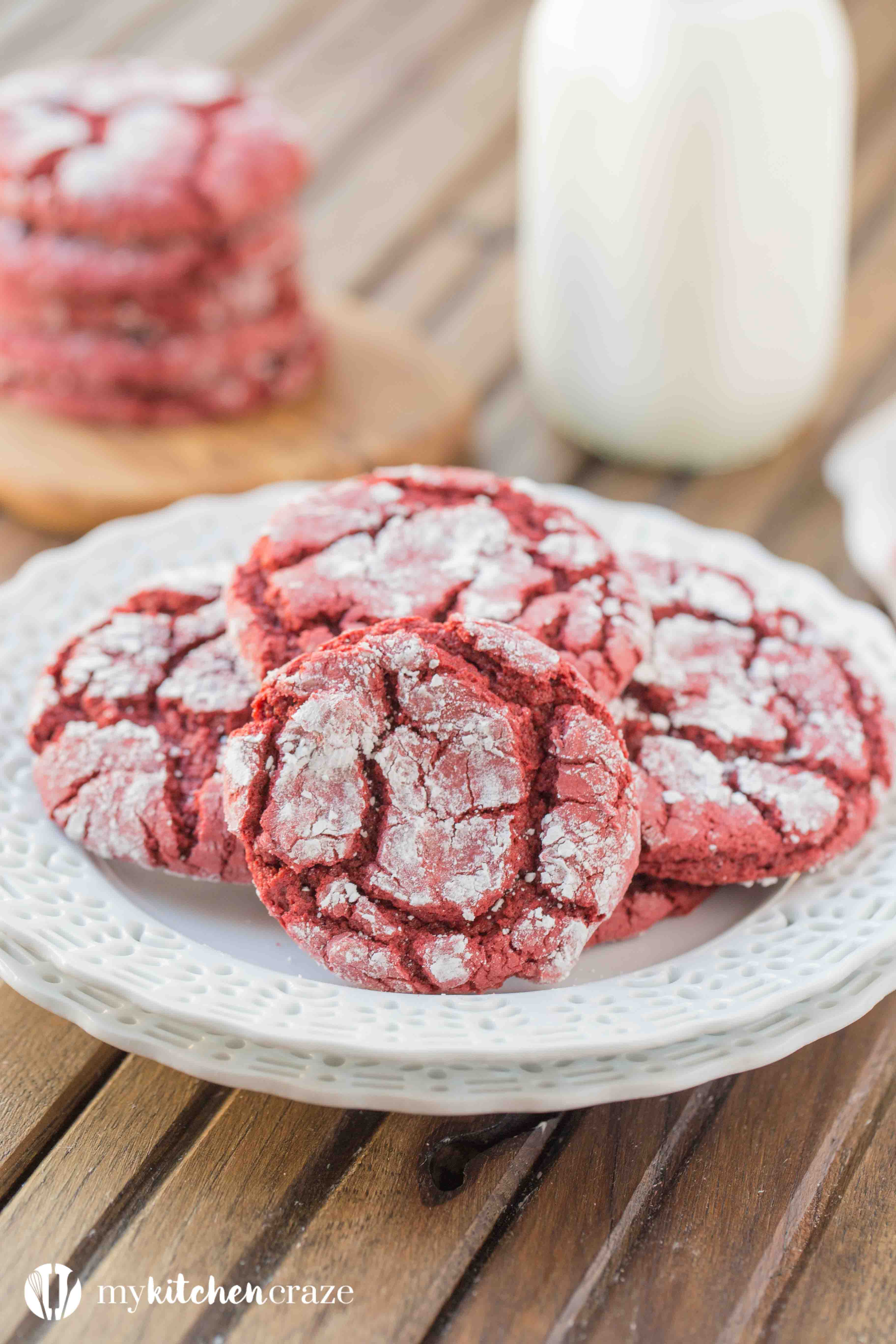 Red Velvet Crinkle Cookies wth a Recipe Video - My Kitchen Craze